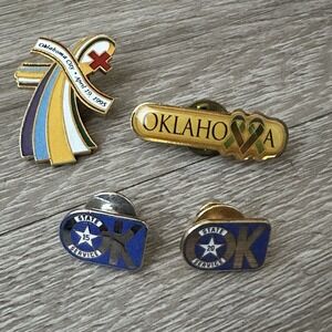 VTG 1990s Oklahoma State Service 15-20 Years Govt Silver Gold Tone‎ 4 Lapel Pins